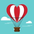 Happy valentineÃ¢â¬â¢s day concept decorative with air balloon flat design